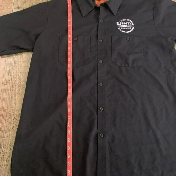 Uintah Brewing Piper Down Pub Black Short Sleeve Button Up Shirt Men’s Large - Picture 8 of 8